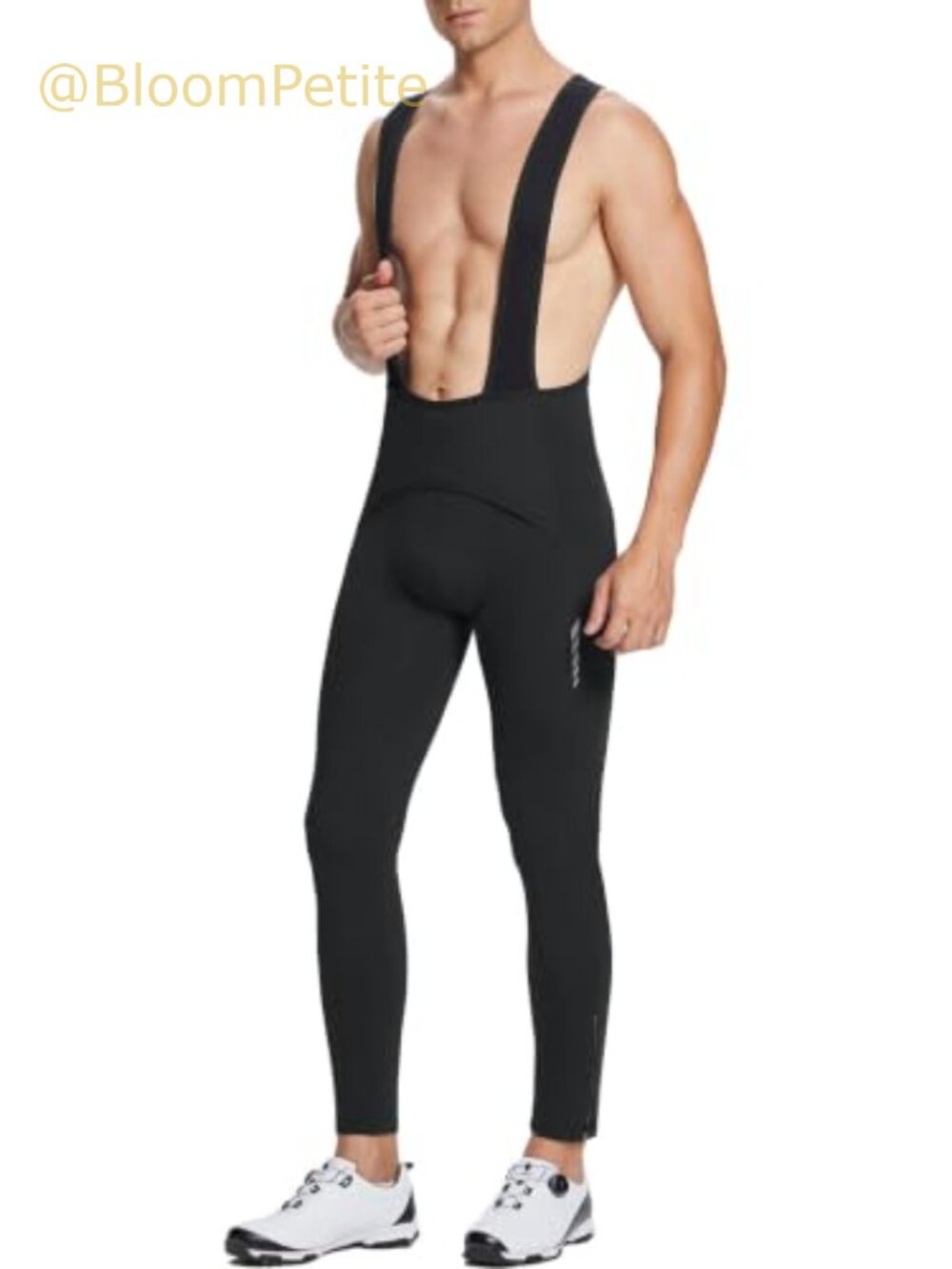 Men's Padded Thermal Cycling Bib Tights Winter Bike Pants Pockets Front Opening
